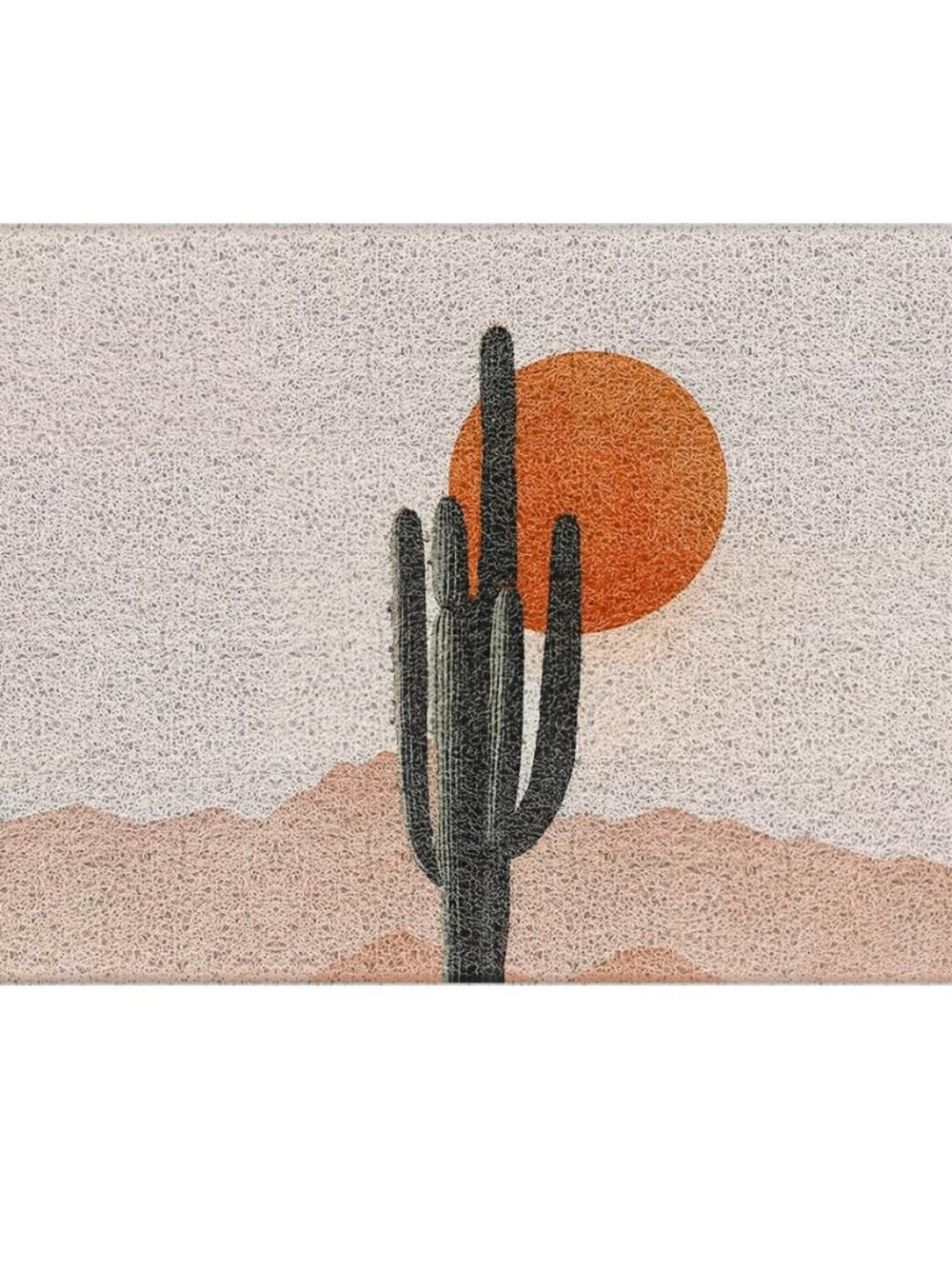 Boho Western Cactus Desert Sun Door Mat, Western Boho Doormat Non-Slip for Front